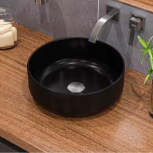 Alfi Trade ABC907-BM - ALFI brand ABC907-BM Black Matte 15'' Round Above Mount Ceramic Sink