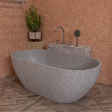Alfi Trade ABCO59TUB - 59'' Solid Concrete Oval Freestanding Bathtub