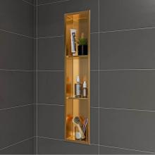 Alfi Trade ABNP0836-BG - 8'' x 36'' Brushed Gold PVD Stainless Steel Vertical Triple Shelf Shower Niche