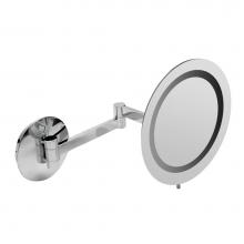 Alfi Trade ABM9WLED-PC - ALFI brand  Polished Chrome Wall Mount Round 9'' 5x Magnifying Cosmetic Mirror