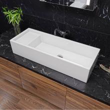 Alfi Trade AB39TR - 39'' White Above Mount Fireclay Bathroom Trough Sink