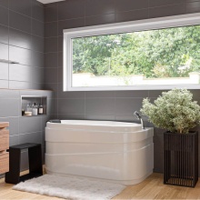 Alfi Trade AM175-R - EAGO 5' White Acrylic Whirlpool Bathtub - Drain on Left