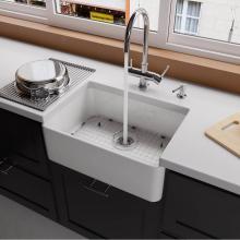 Alfi Trade AB503-W - White 23'' Smooth Apron Fireclay Single Bowl Farmhouse Kitchen Sink
