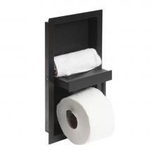 Alfi Trade ABTPNC88-BLA - Black Matte Stainless Steel Recessed Shelf / Toilet Paper Holder Niche