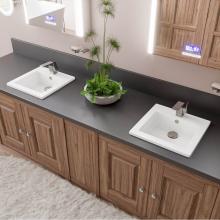 Alfi Trade ABC801 - ALFI brand ABC801 White 17'' Square Drop In Ceramic Sink with Faucet Hole