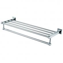Alfi Trade AB9596 - Polished Chrome 24 inch Towel Bar & Shelf Bathroom Accessory