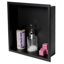 Alfi Trade ABNC1616-BLA - 16'' x 16'' Black Matte Stainless Steel Square Single Shelf Bath Shower Niche
