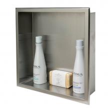 Alfi Trade ABN1616-BSS - 16 x 16 Brushed Stainless Steel Square Single Shelf Bath Shower Niche