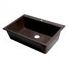 Alfi Trade AB3322DI-C - Chocolate 33'' Single Bowl Drop In Granite Composite Kitchen Sink