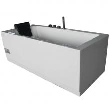 Alfi Trade AM154ETL-R6 - EAGO 1 6 ft Acrylic White Rectangular Whirlpool Bathtub w Fixtures