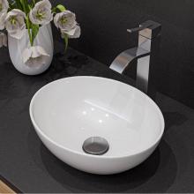 Alfi Trade ABC913 - White 16'' Egg Shape Above Mount Ceramic Sink