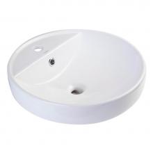 Alfi Trade BA141 - EAGO 18'' ROUND CERAMIC ABOVE MOUNT BATHROOM BASIN VESSEL SINK