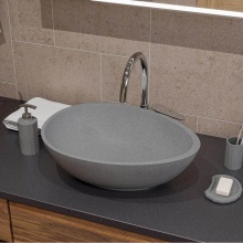 Alfi Trade ABCO21O - 21'' Solid Concrete Tear Drop Above Mount Vessel Sink