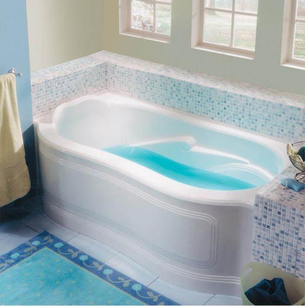 Celine 33x60 Bathtub, With Tiling Flange And Skirt, Left Drain, Whirlpool/balne-air, Biscuit