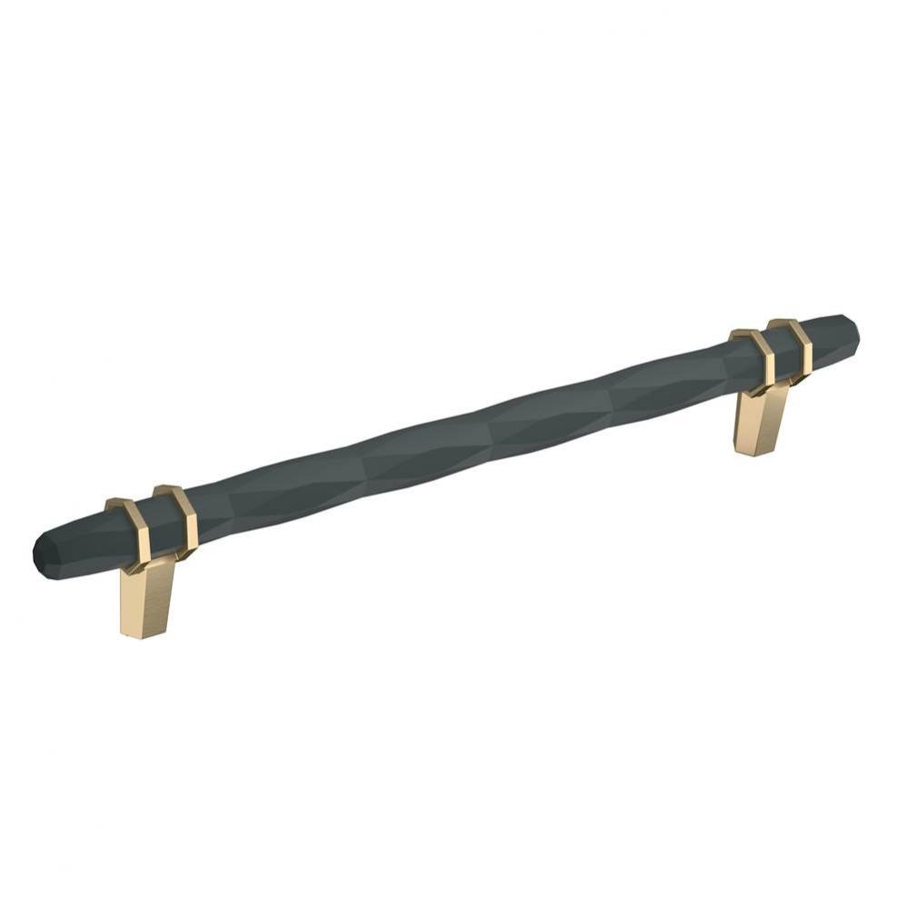 London 8 in (203 mm) Center-to-Center Black Bronze/Golden Champagne Cabinet Pull