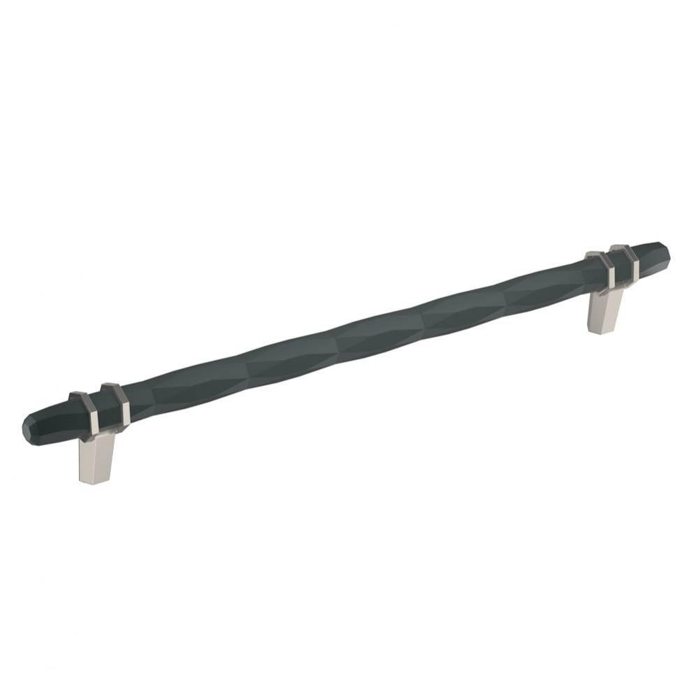 London 10-1/16 in (256 mm) Center-to-Center Black Bronze/Satin Nickel Cabinet Pull