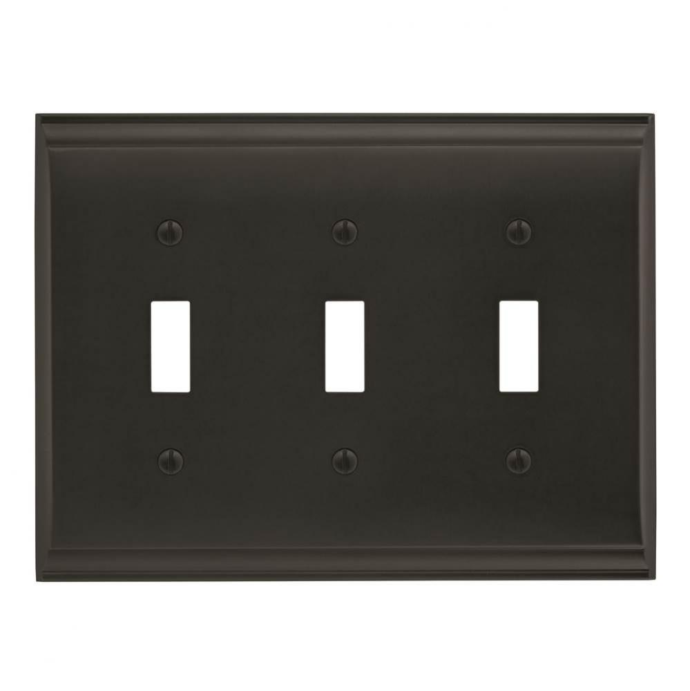 Candler 3 Toggle Black Bronze Wall Plate