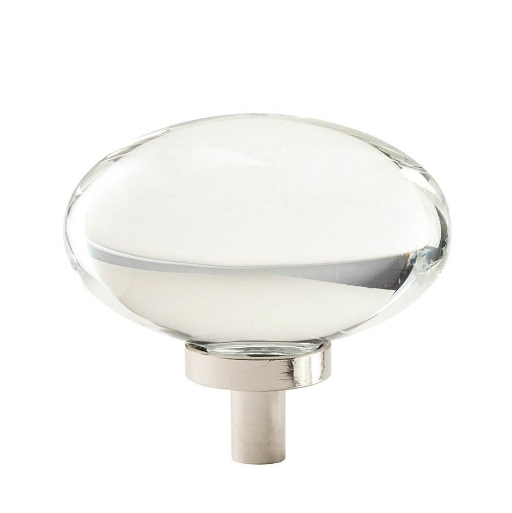 Glacio 1-3/4 in (44 mm) Length Clear/Polished Nickel Cabinet Knob