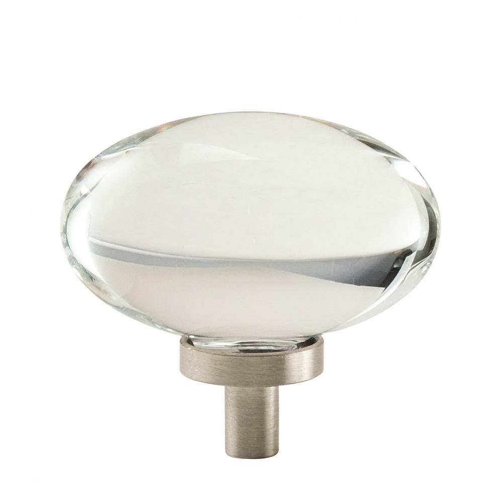 Glacio 1-3/4 in (44 mm) Length Clear/Satin Nickel Cabinet Knob