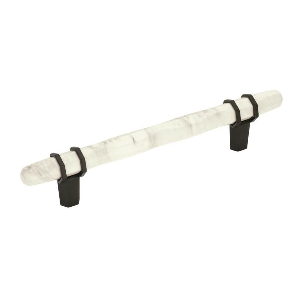 Carrione 5-1/16 in (128 mm) Center-to-Center Marble White/Black Bronze Cabinet Pull