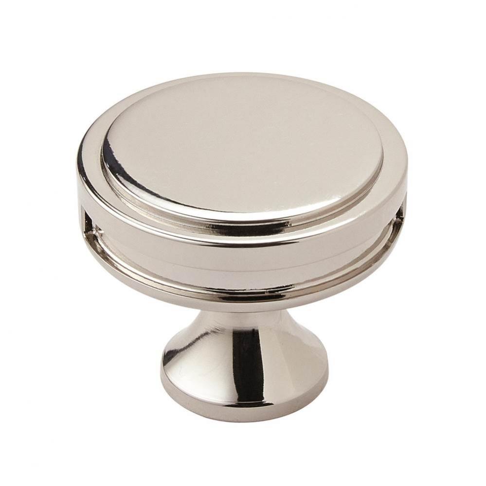 Oberon 1-3/8 in (35 mm) Diameter Polished Nickel Cabinet Knob