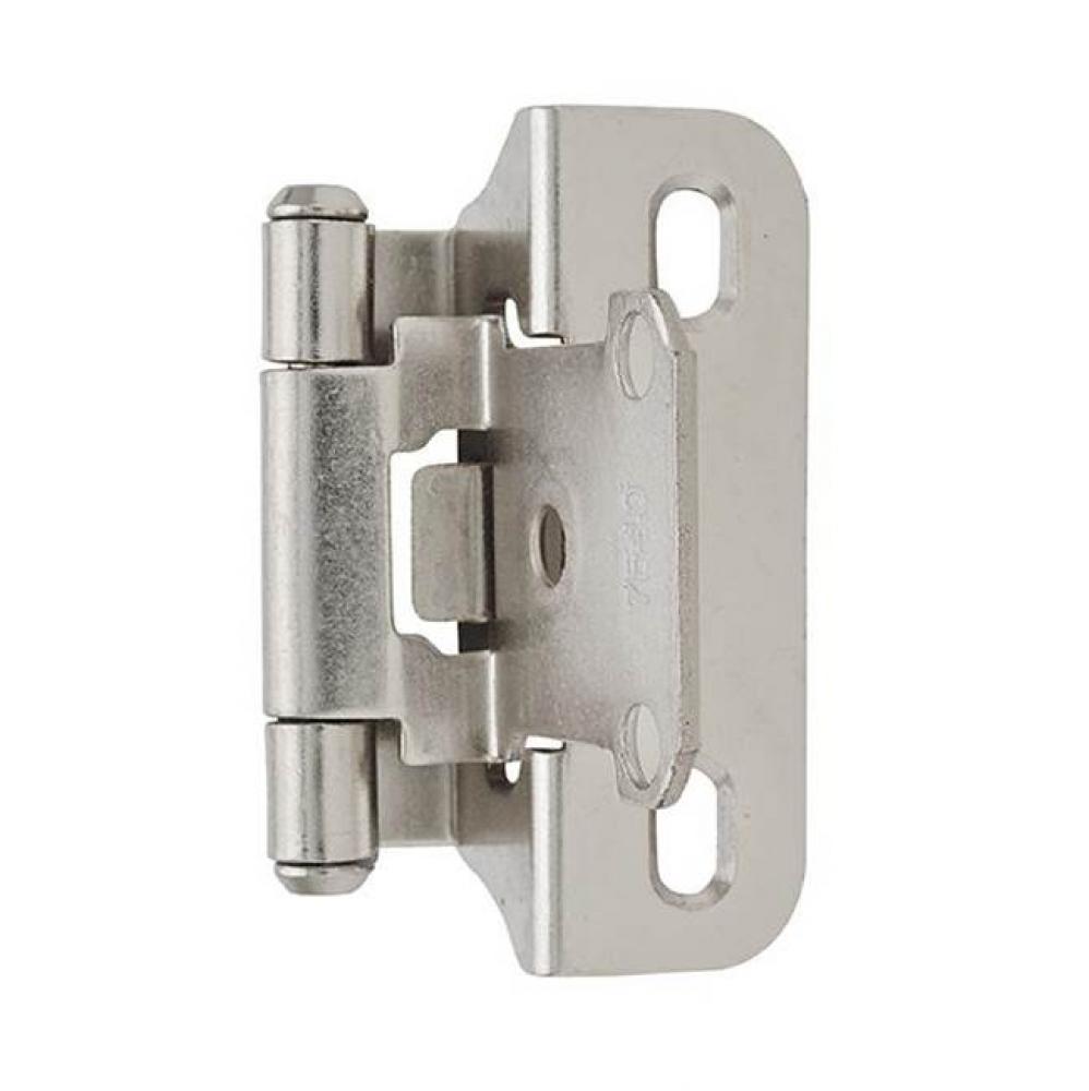 1/4 in (6 mm) Overlay Self-Closing, Partial Wrap Satin Nickel Hinge - 2 Pack