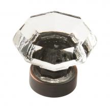 Amerock BP55268CORB - Traditional Classics 1-5/16 in (33 mm) Diameter Clear/Oil-Rubbed Bronze Cabinet Knob
