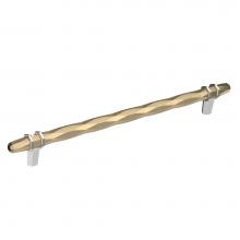 Amerock BP36664BBZ26 - London 10-1/16 in (256 mm) Center-to-Center Golden Champagne/Polished Chrome Cabinet Pull