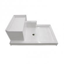 Aquarius Bathware AS000143-C-000-BON - AcrylX? shower pan with seat (G6036SH 1S PAN)