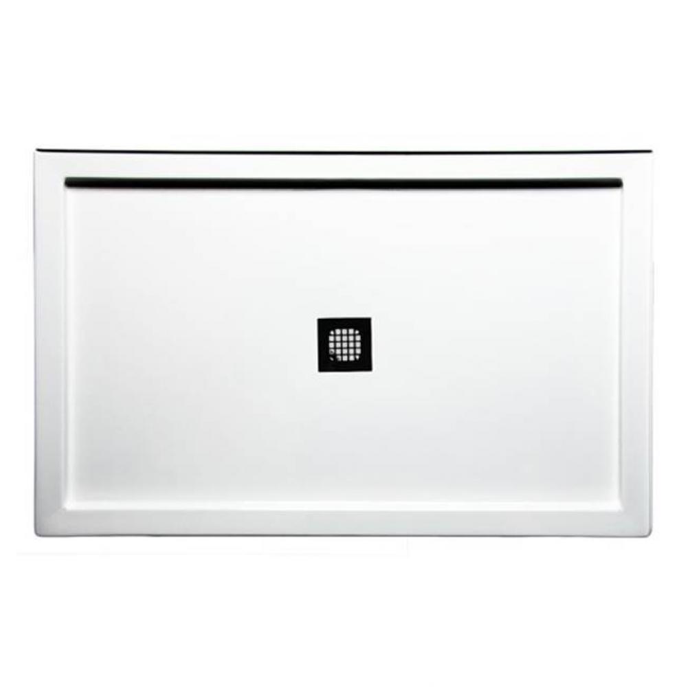 60'' x 32'' Double Threshold DS Base w/Square Drain - Biscuit