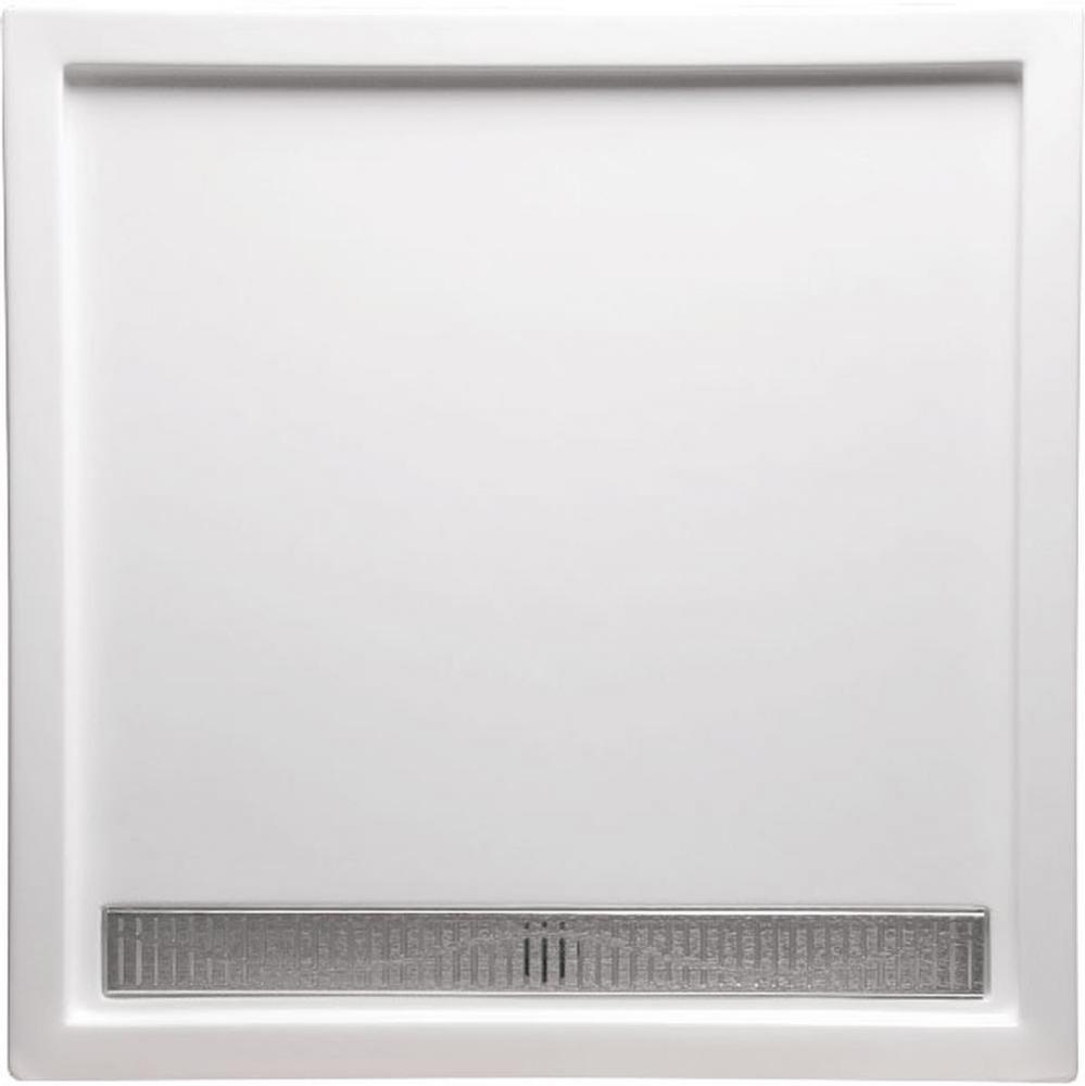 38'' x 38'' Single Threshold DS Base w/Square Drain - Biscuit