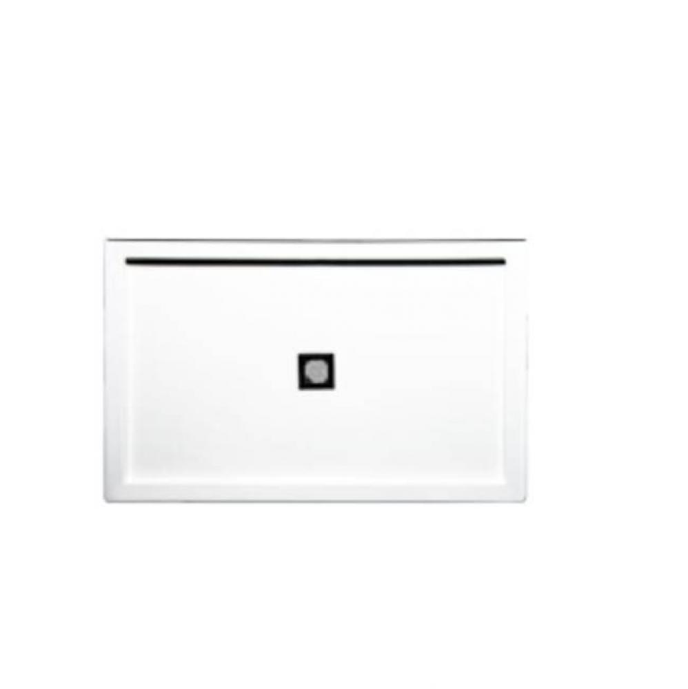 60'' x 36'' Single Threshold DS Base w/Square Drain - Biscuit