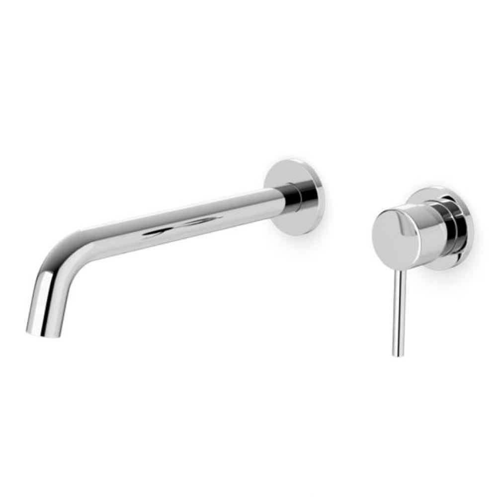 Round In-Wall Single Handle Lavatory Faucet with Extended Spout Chrome