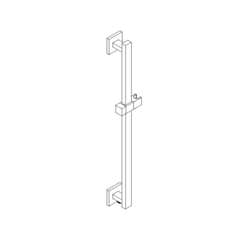 Square Slide Rail Set Only, Square Escutcheons, with Outlet, Chrome