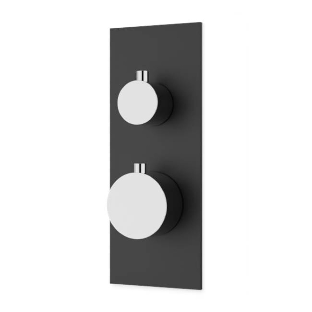 Thermostat with Diverter Trim Kit Linear Chrome Black