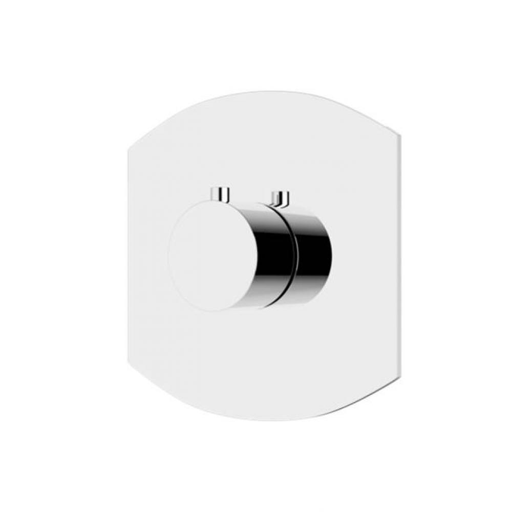 Transitional Thermostat Trim Kit with Round Handle Chrome