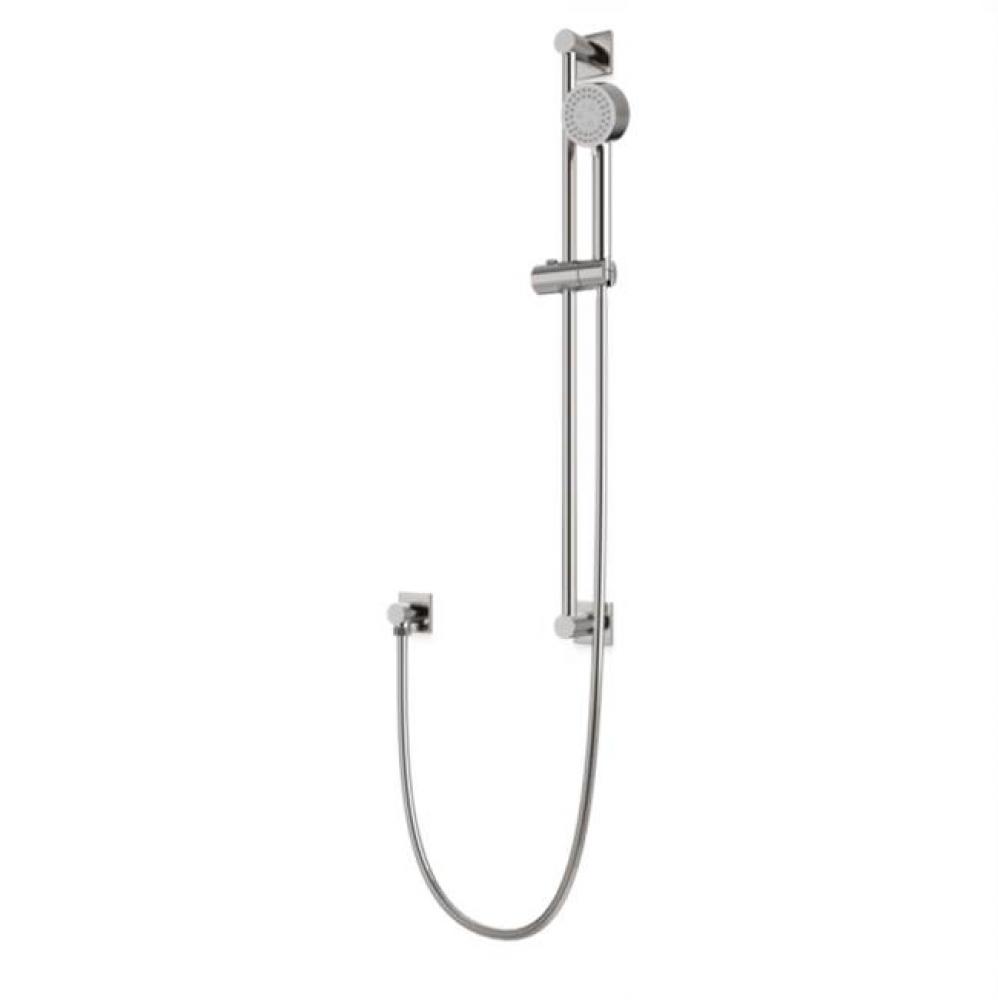 Square & Round Slidebar Kit with Separate Water Outlet and Multifunction Hand Shower Brushed N