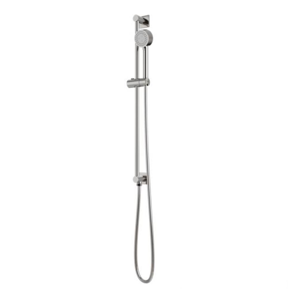 Square & Round Slidebar Kit with Integrated Water Outlet and Multifunction Hand Shower Brushed