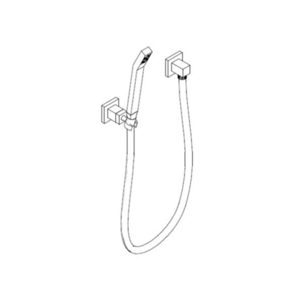 Milan Flexible Hose Shower Kit with Separate Water Outlet, Chrome