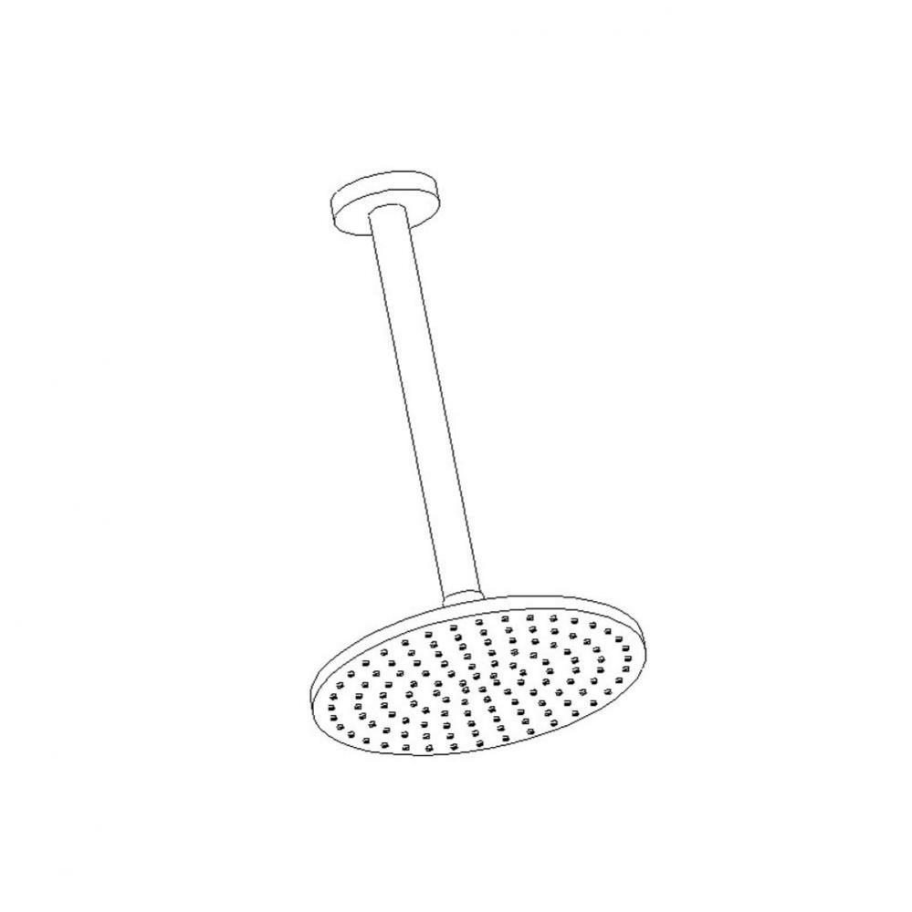 Opera 8'' Shower Rainhead Ceiling Mount, 9.5'' Arm, Chrome