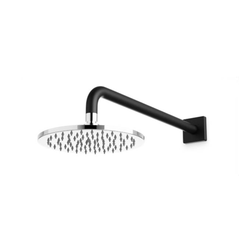 R+S 8'' Shower Rainhead Wall Mount, Chrome Black