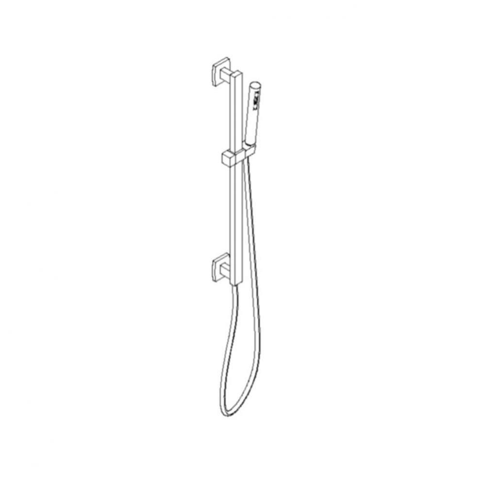 Otella Flexible Hose Shower Kit with Slide Bar & Integrated Water Outlet, Chrome