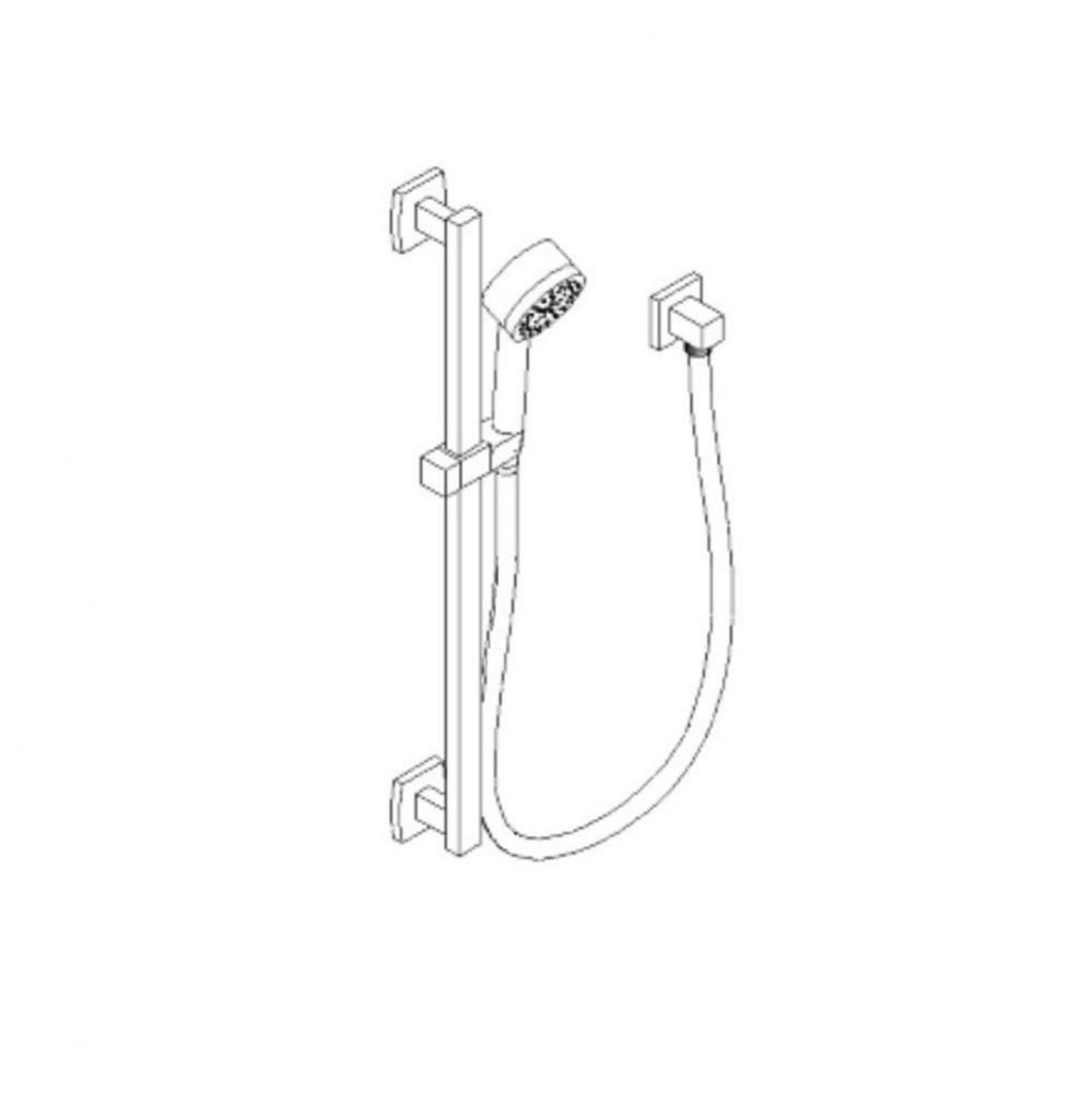 Otella Five Function Flexible Hose Shower Kit with Slide Bar, Chrome