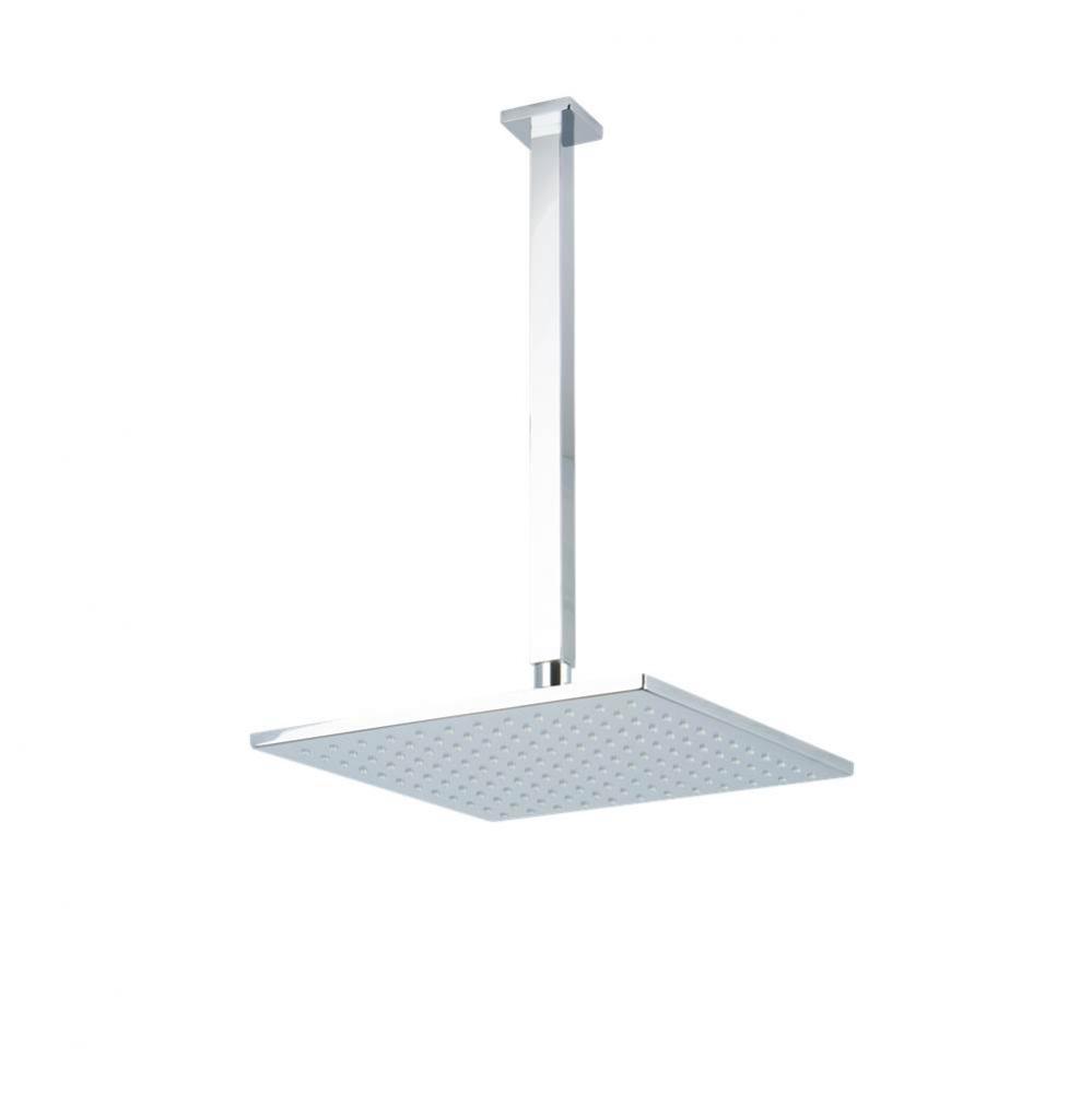 10'' Shower Rainhead Ceiling Mount 14'' Arm SQU Chrome