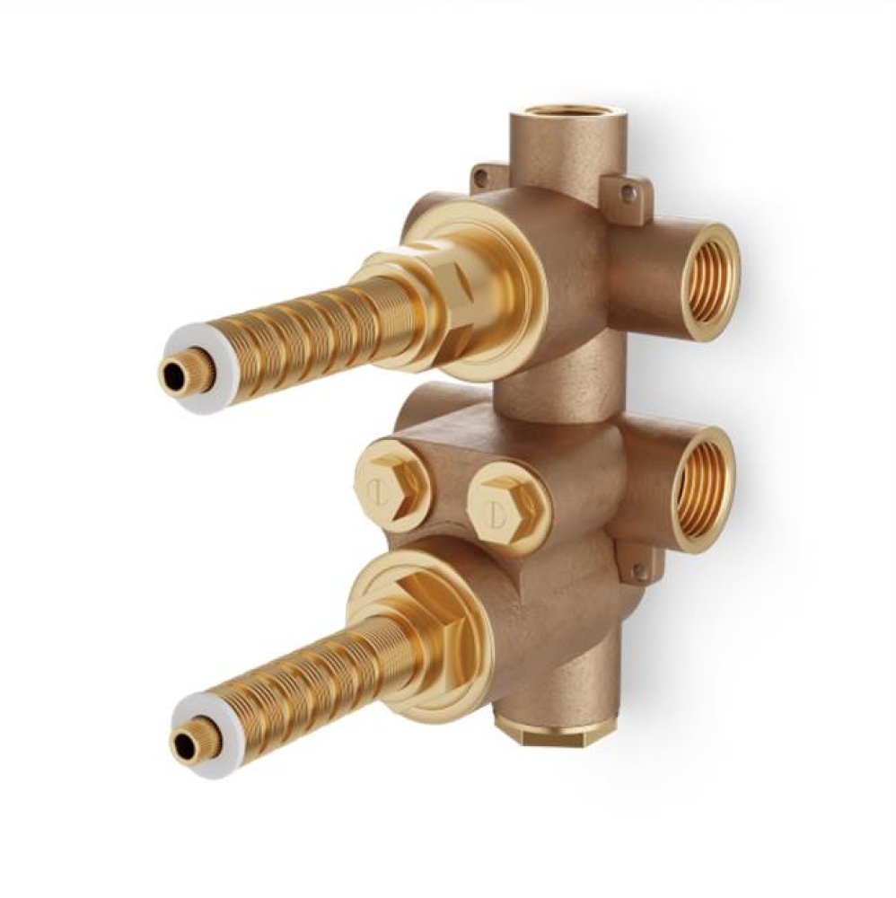 Thermostatic Valve with 3-Way Non-Shared Diverter