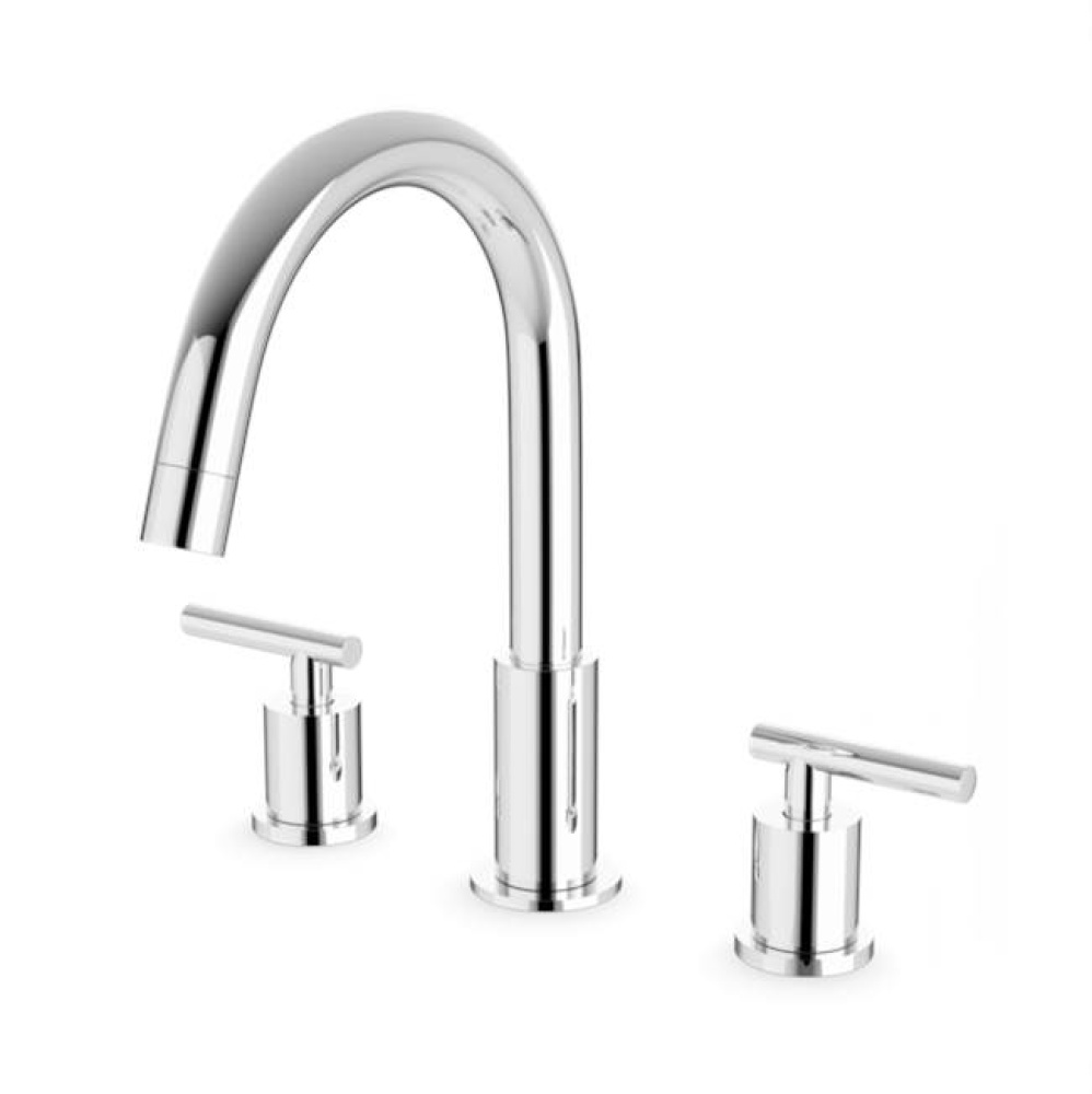 Round 8'' Widespread Lavatory Faucet with Lever Handles Chrome