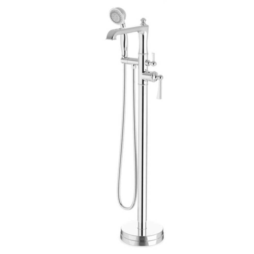 Classic Floor Mount Tub Filler Trim Kit with Hand Held Shower Chrome