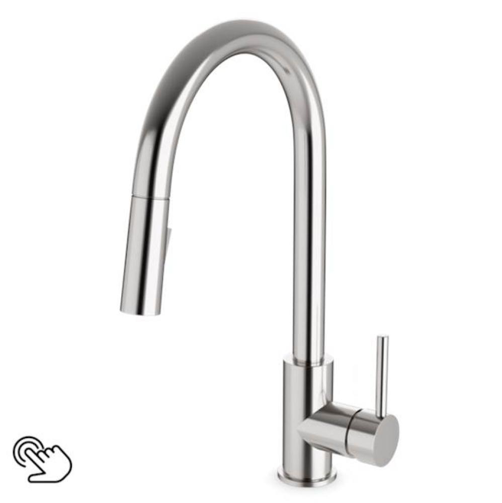 Trova Touch Activated Modern Kitchen Faucet with Pulldown Spray Brushed Nickel