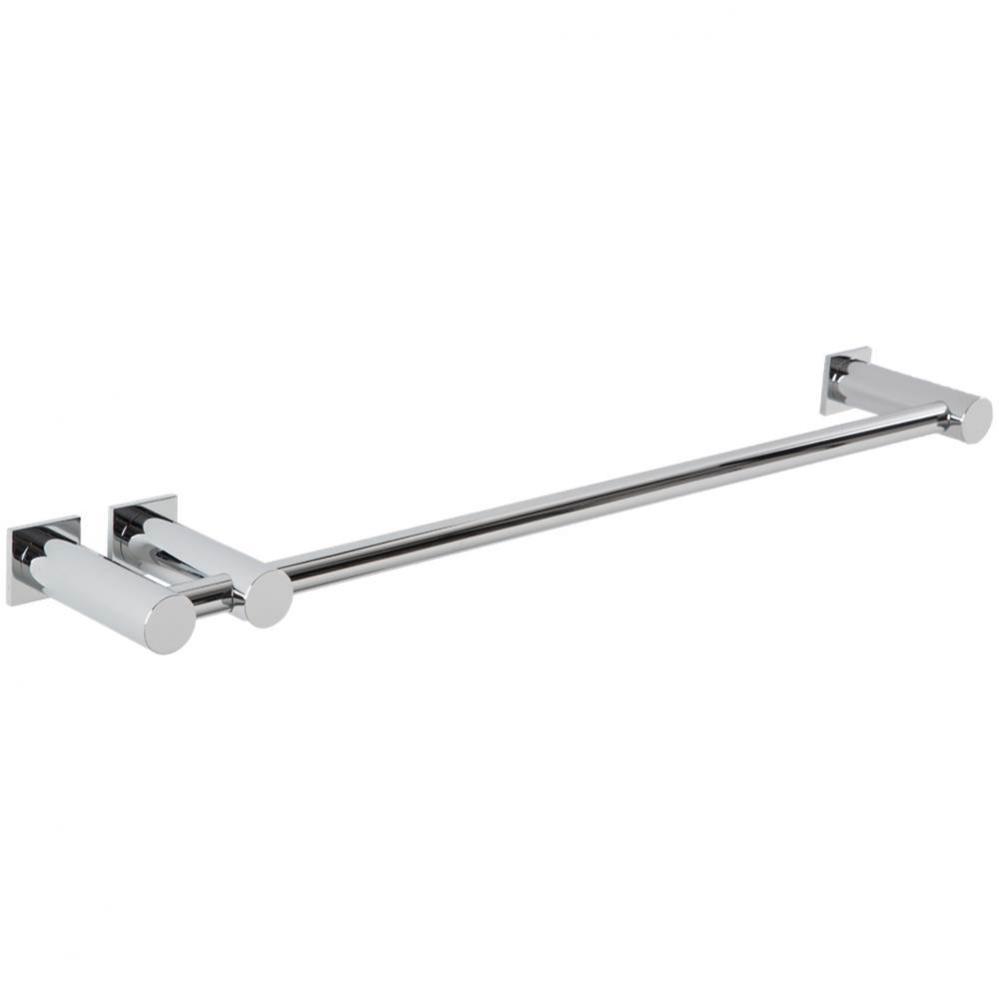 Loft 18'' Double Post Towel Bar RND + SQU Escutcheon Chrome