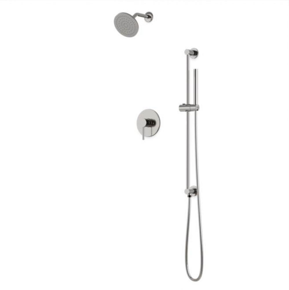 Round 2-Way Pressure Balance Shower Trim Kit with Rain Shower Head and Hand Held Shower on Integra